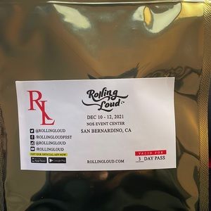 Rolling loud CA tickets GA 3 DAY Pass